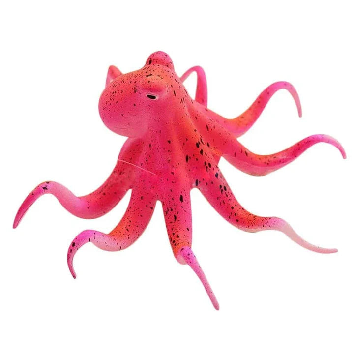 Realistic Eco-Friendly Octopus Ornament in Blue, Green, and Pink Colours for Aquariums