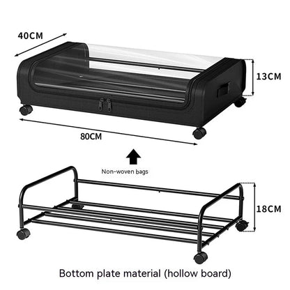 Versatile fabric storage rack for beds and cars, featuring a sleek, modern design and impressive one-layer storage capacity