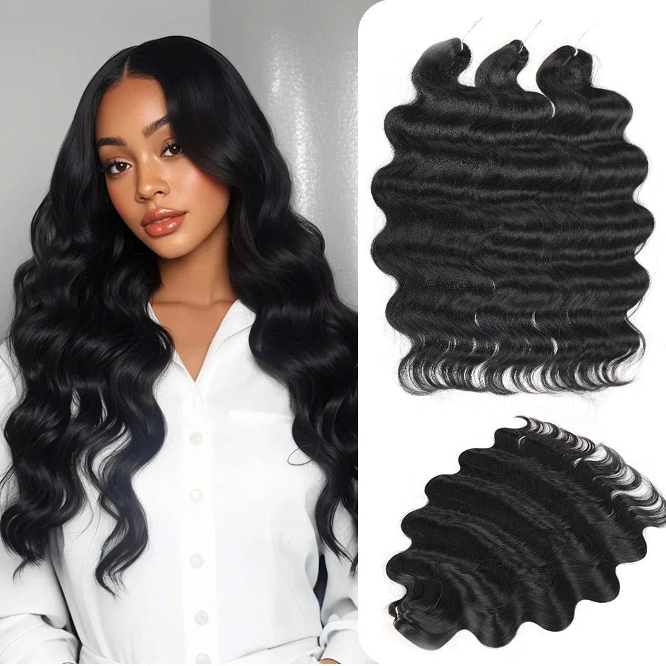 24-inch Body Wave Crochet Hair Extensions in ombre blonde shade for a natural, fashionable look