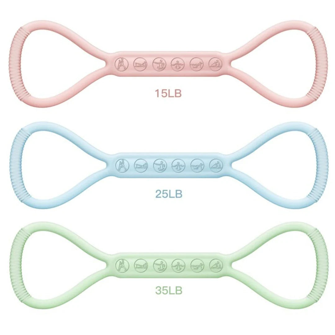 Three resistance bands of varying resistance levels, designed to target the lower body for strength and flexibility