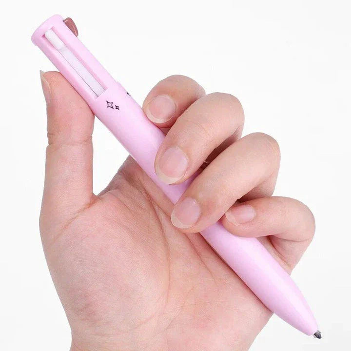 A multi-functional waterproof makeup pencil that can be used as an eyebrow pencil, eyeliner, lip liner, and highlighter.