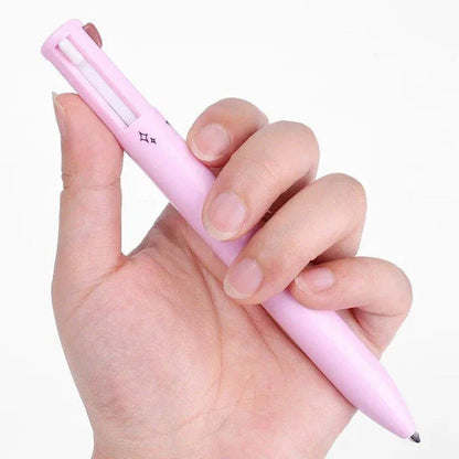 A multi-functional waterproof makeup pencil that can be used as an eyebrow pencil, eyeliner, lip liner, and highlighter.