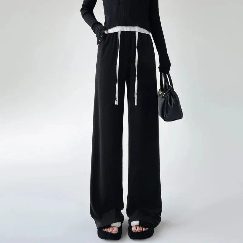 Stylish high-waist drawstring wide leg pants in a variety of colours, perfect for Kiwi women's fashion