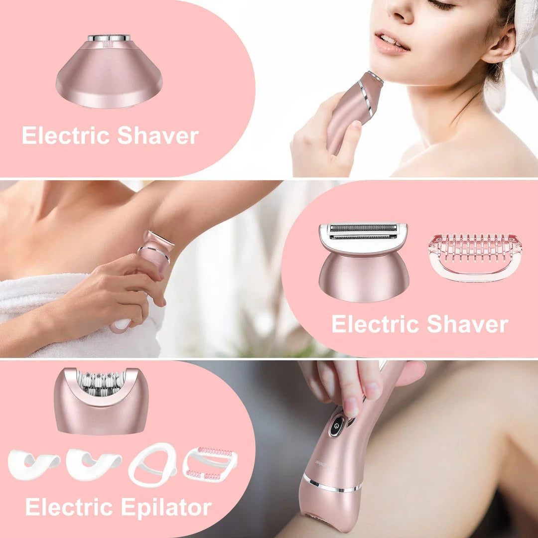 Electric Body Groomer with 36 tweezers for long-lasting hair removal and gentle, painless shaving