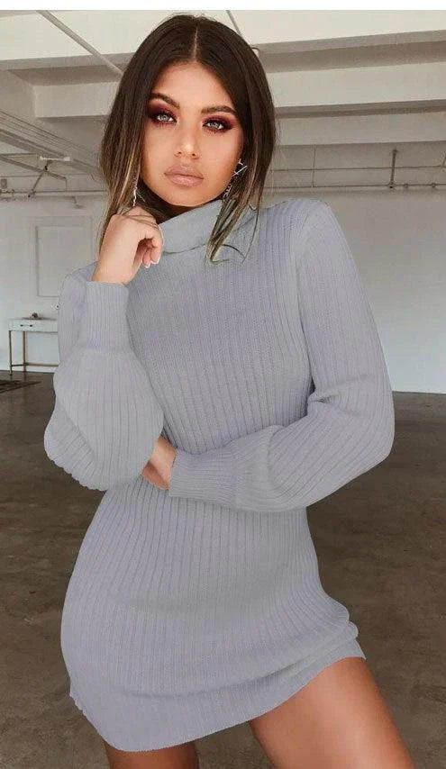 A stylish and comfortable long-sleeve ribbed casual dress in a variety of colours, perfect for the modern Kiwi lifestyle.