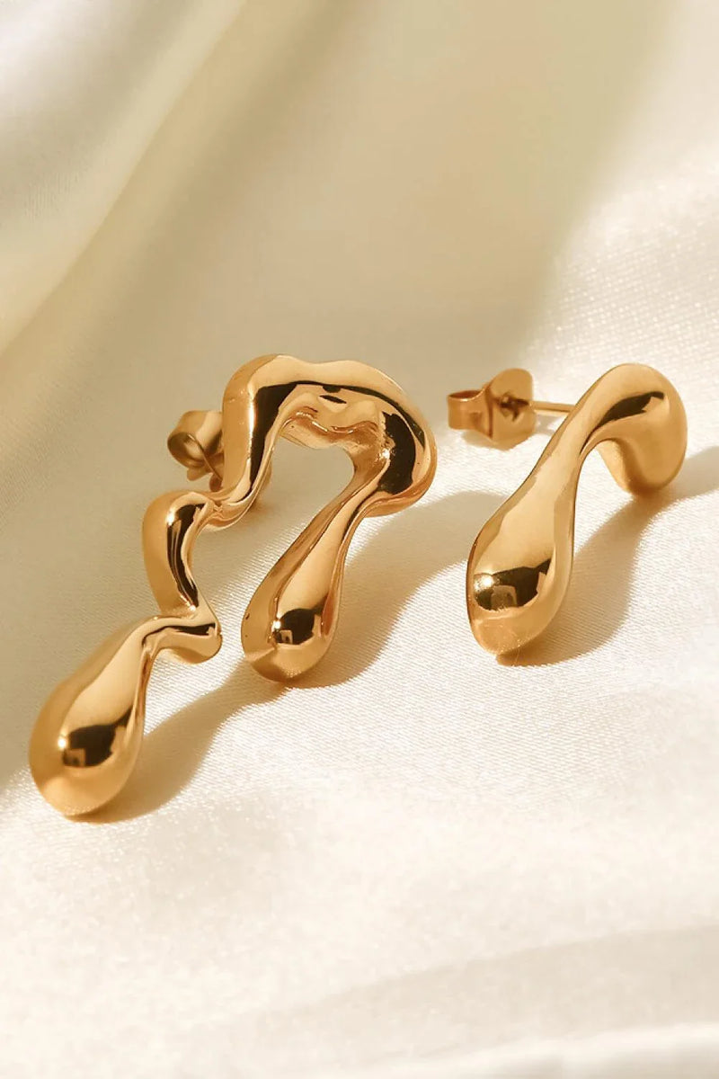 Shopfluxpro NZ Captivating Geometric Mismatched Earrings with 18K Gold Plating