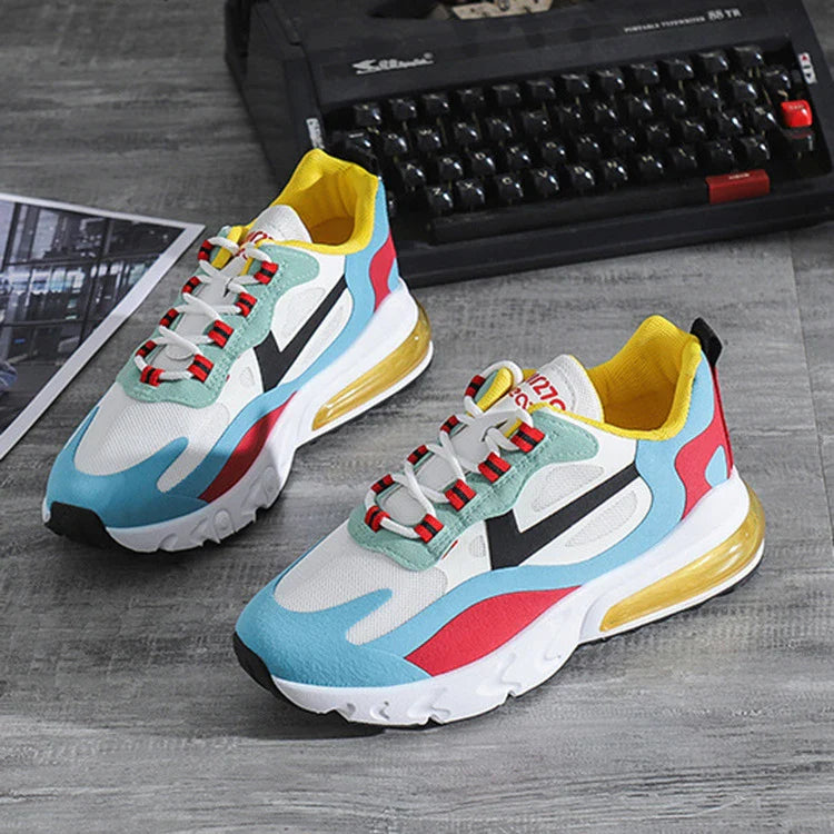 Stylish and comfortable women's sports shoes with thick, supportive soles in a trendy, hollow design