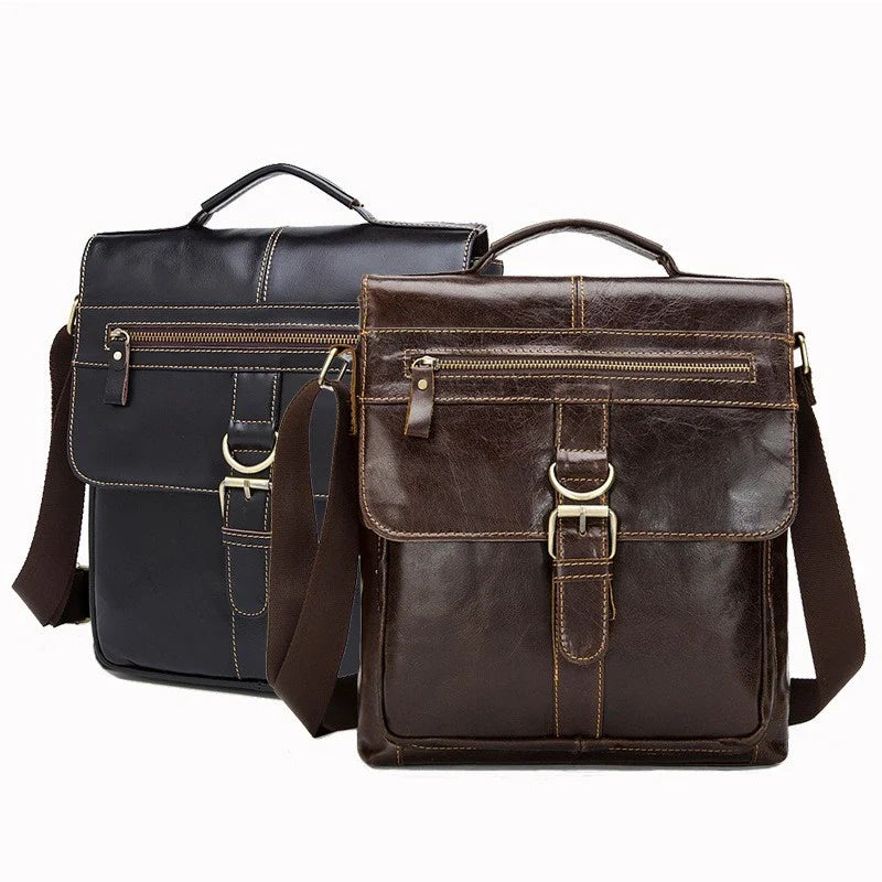 Vintage one-shoulder leather satchel made with premium New Zealand cowhide, featuring a sleek square design, multiple interior pockets, and a comfortable single strap for hands-free convenience.