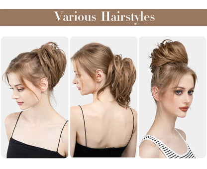 Fluffy and natural-looking hair bun made from premium domestic silk for easy, effortless updos