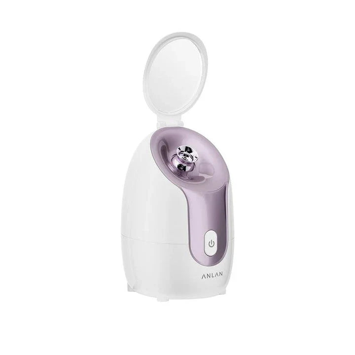 Trendha's Advanced Nano Steam Facial Sprayer with adjustable nozzle, built-in mirror, and 20-minute continuous steam for professional-grade skincare at home.