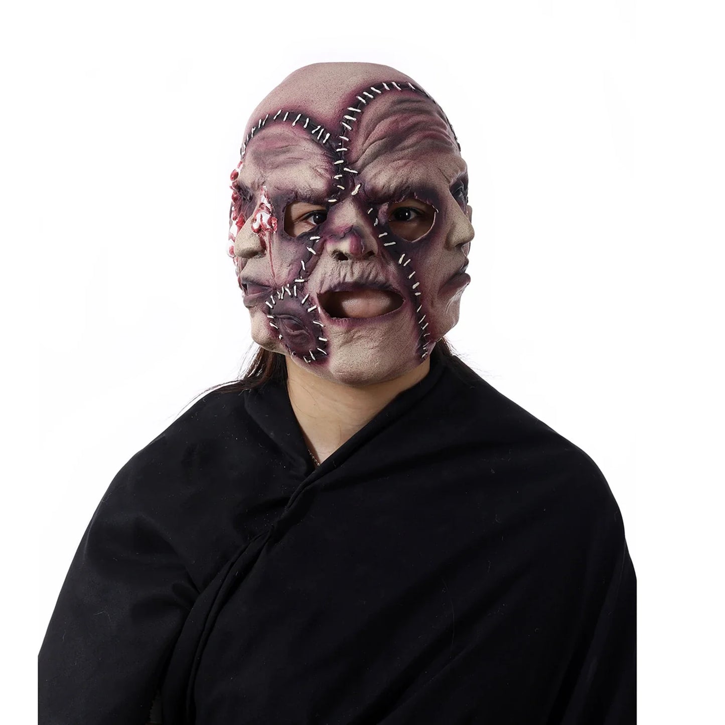 A realistic three-sided horror mask crafted from 100% natural latex, perfect for Kiwi Halloween and costume parties.