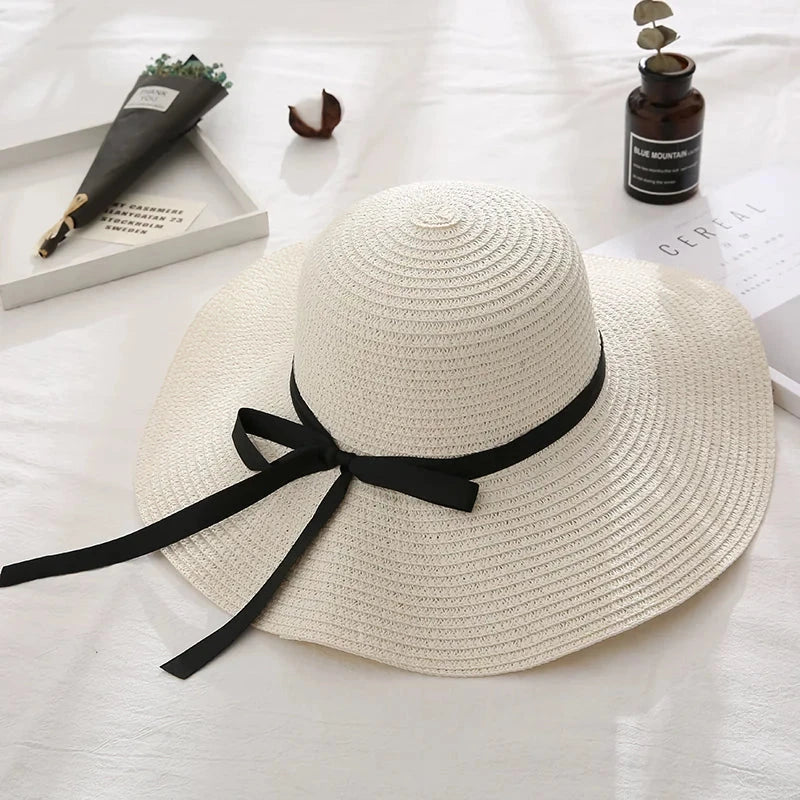 Fashionable summer straw hat for Kiwi women with wide brim and bow detail for sun protection and stylish look