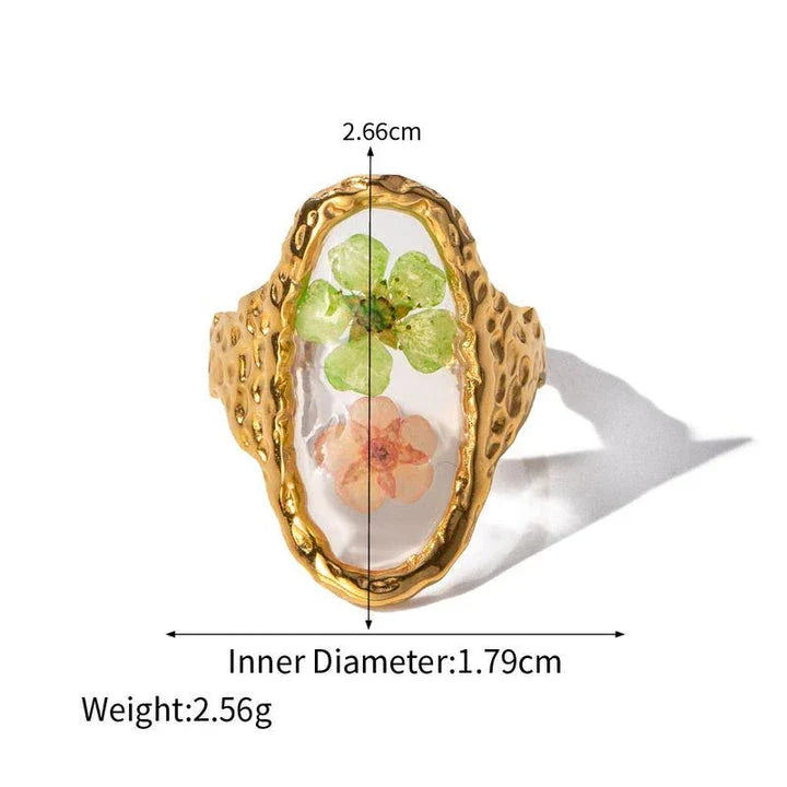 Elegant 18K gold-plated geometric ring with adjustable sizing and waterproof design for versatile Kiwi fashion