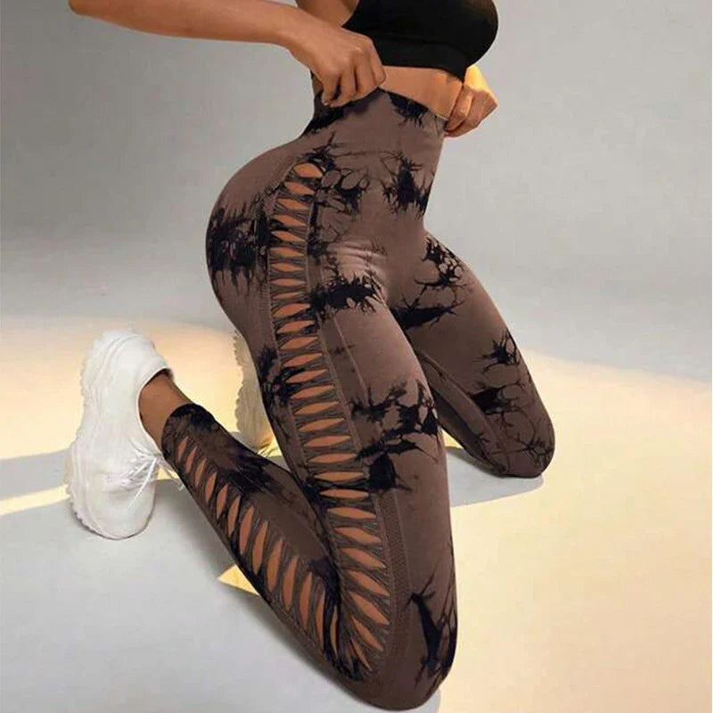 Tie-Dye Yoga Pants with Butt Lift and High Waist for Kiwi Ladies