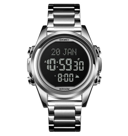 Premium men's electronic watch with Arab steel casing and stylish gold, rose gold, or black finish