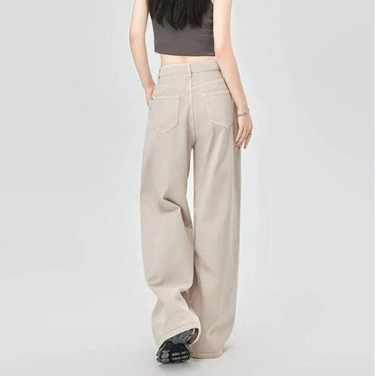High-waisted wide leg jeans in a light wash denim perfect for casual Kiwi style