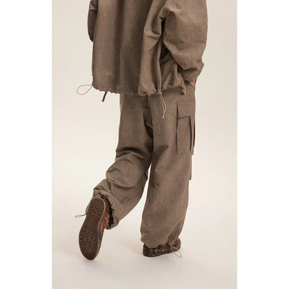 Stylish retro baggy trousers in khaki color, featuring a relaxed, straight-leg fit for all-day comfort and a laidback Kiwi look