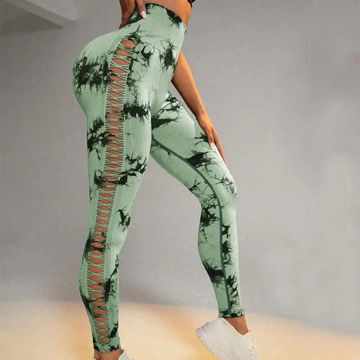 Tie-Dye Yoga Pants with Butt Lift and High Waist for Kiwi Ladies