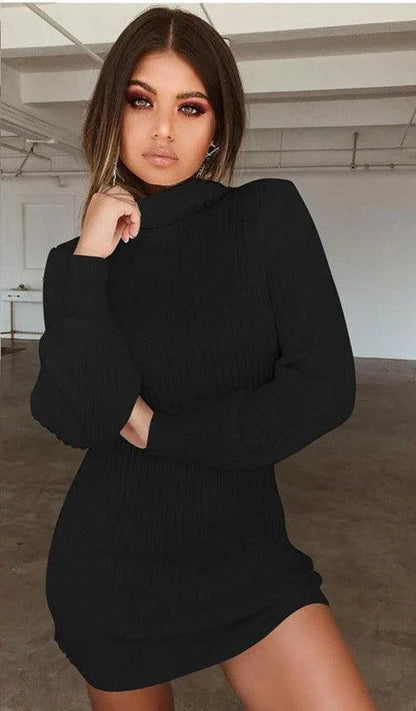 A stylish and comfortable long-sleeve ribbed casual dress in a variety of colours, perfect for the modern Kiwi lifestyle.