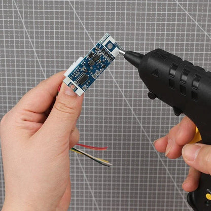 Compact and Powerful Glue Gun for DIY and Industrial Use with Aluminium Nozzle and Anti-Tipping Bracket