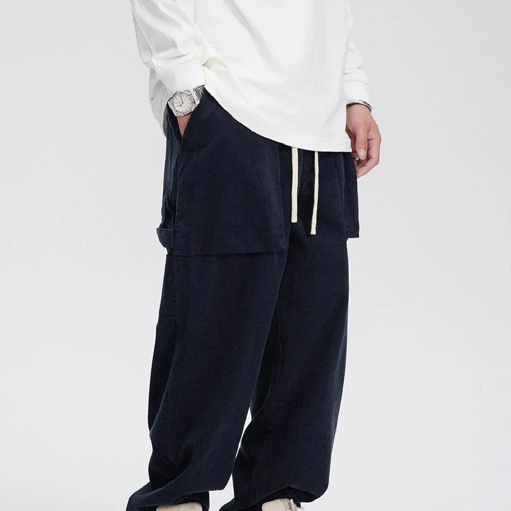 Stylish retro-inspired corduroy casual pants in a straight-leg fit, perfect for the laid-back Kiwi lifestyle.