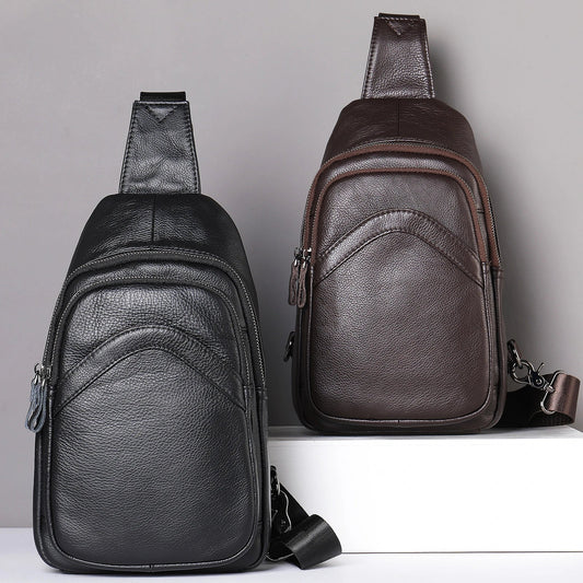 Rugged leather messenger bag with adjustable strap, multiple pockets, and sleek design for the modern Kiwi bloke