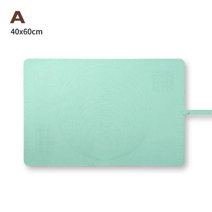 Large, thick silicone rolling pad in yellow, green, and pink colours for kneading dough and baking in the New Zealand kitchen