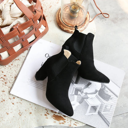 Stylish frosted ankle booties with a matte finish, durable rubber sole, and a flattering 7cm heel for the active Kiwi lifestyle.