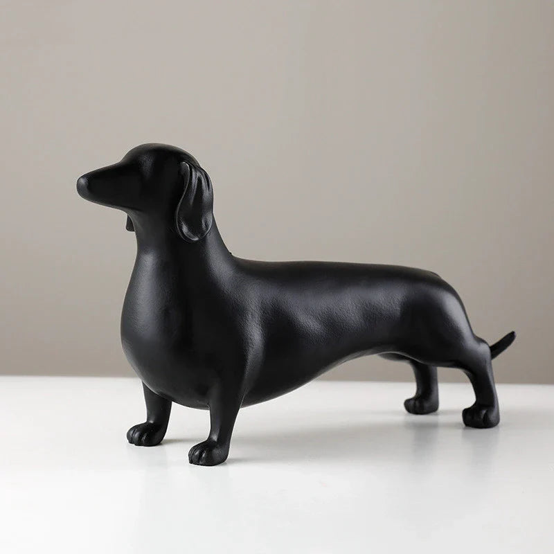 Stylish geometric ornaments in various Scandinavian-inspired designs, including white and colored bull terriers, dachshunds, human figurines, and animal-themed patterns