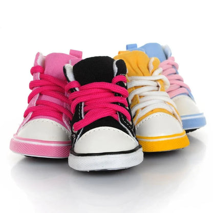 Vibrant, cotton pet shoes in a range of colours to match any Kiwi pup's style and personality