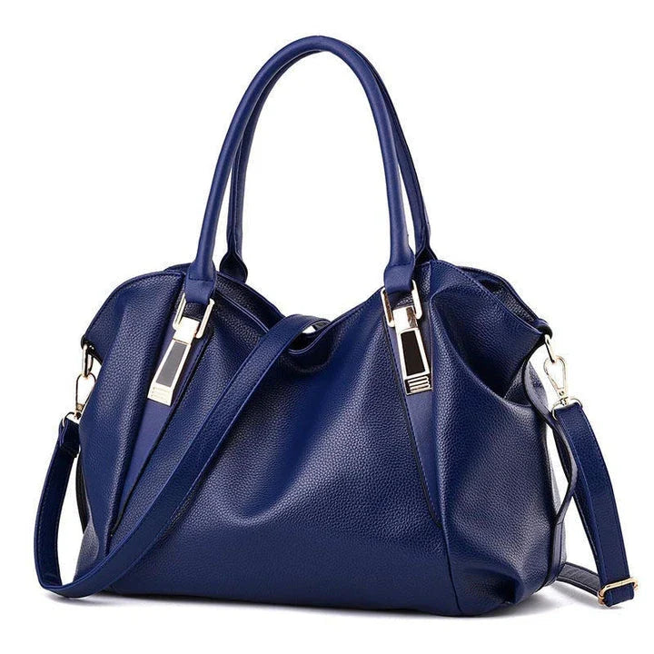 Premium PU leather shoulder bag in blue color with multiple compartments, perfect for everyday use in New Zealand