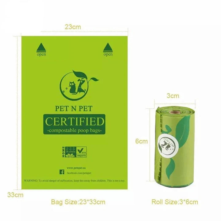 Eco-Friendly Green Dog Poop Bags - Biodegradable, Sturdy, and Discreet for Responsible Pet Owners in New Zealand