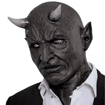 A premium latex Halloween mask with distinctive horned demon features, perfect for spooky celebrations and costumes.