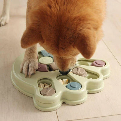 Engaging pet treat dispenser toy in various colours, designed to mentally stimulate and promote healthy eating for dogs and cats.