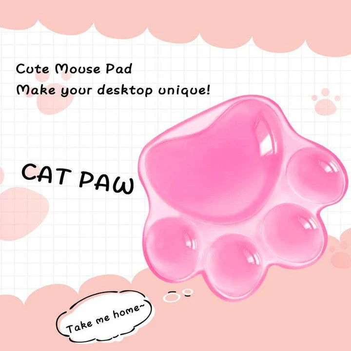 Ergonomic Kiwi cat paw mouse wrist rest with plush silicone padding and non-slip base for desk use