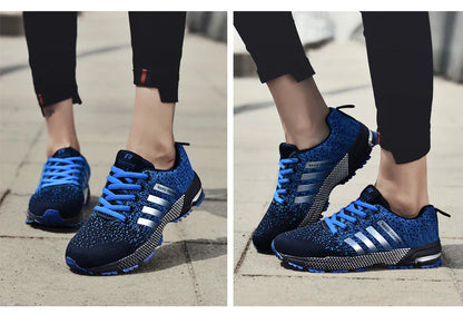 Breathable running shoes with woven mesh design in various color options