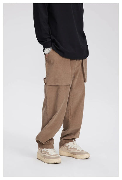 Stylish retro-inspired corduroy casual pants in a straight-leg fit, perfect for the laid-back Kiwi lifestyle.