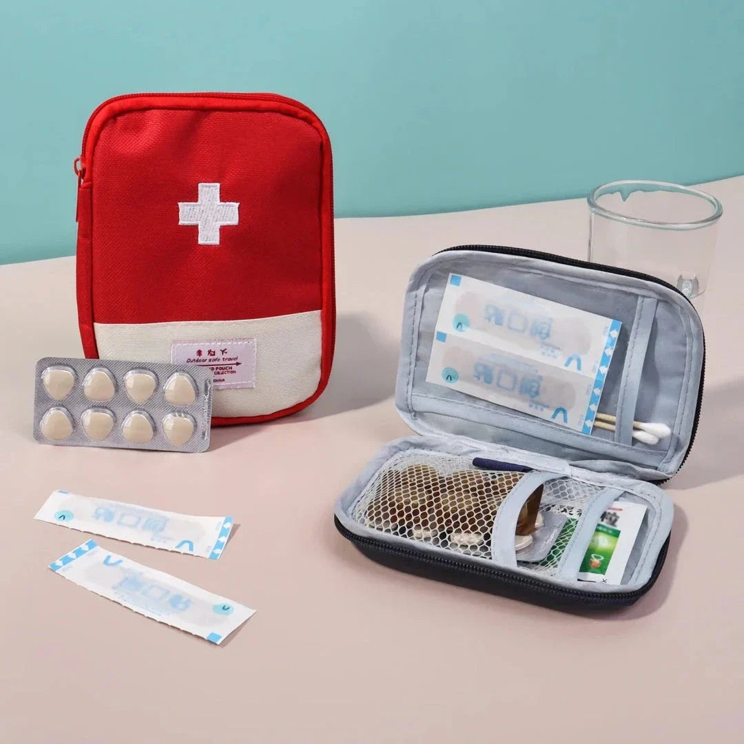 Portable Medicine Bag, a compact and versatile first aid kit with multiple compartments and pockets for organized storage of essential medical supplies