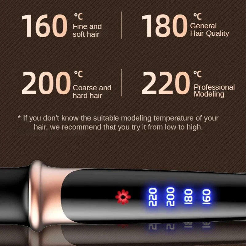 Professional Ceramic Hair Straightener with adjustable temperature, floating plate design, and tourmaline ceramic coating for smooth, frizz-free hair