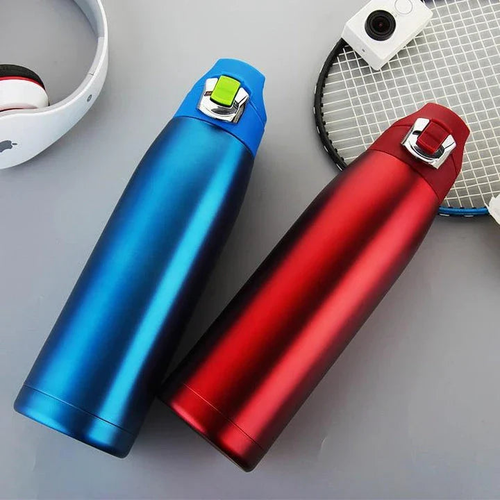 Premium stainless steel insulated thermos bottle with 900ml capacity, vacuum-sealed design, and eco-friendly BPA-free materials