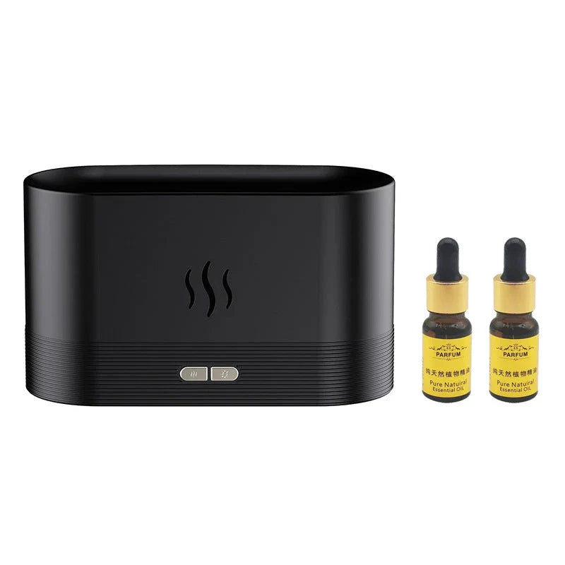 Captivating flame-effect aroma diffuser with customisable lighting and essential oil diffusion capabilities