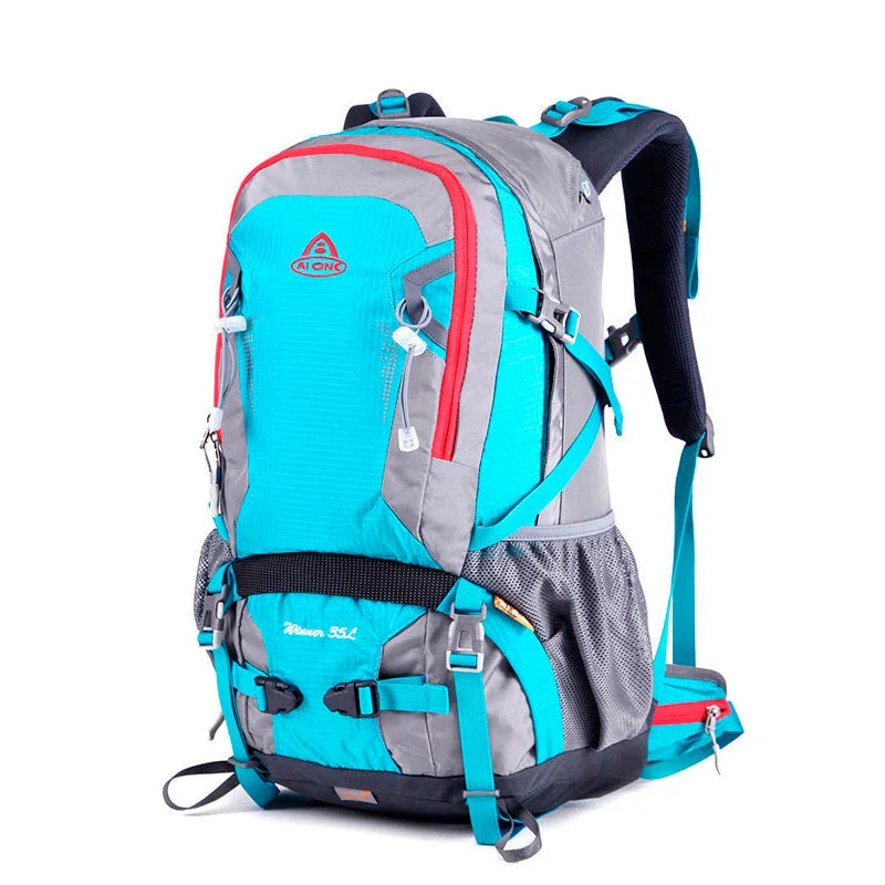 Durable outdoor backpack with waterproof construction, rain cover, and multiple compartments for organised adventuring