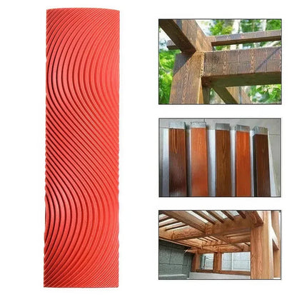 Trendha DIY Wood Grain Rubber Roller Set for creating natural wood textures on walls, doors, and furniture
