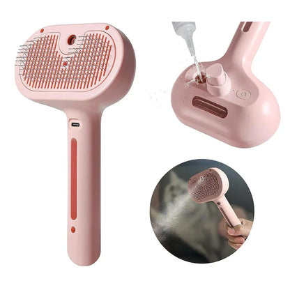 Premium Cat Steam Brush with Innovative Spray Feature for Effortless Pet Grooming