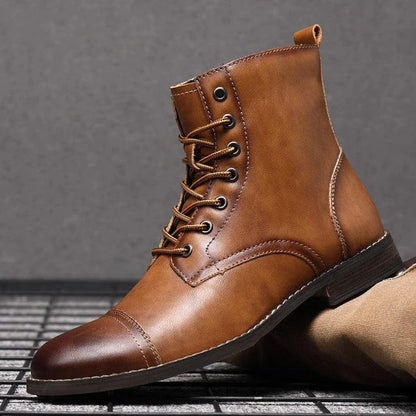 Premium leather Martin boots with a retro-inspired design, perfect for the modern Kiwi bloke