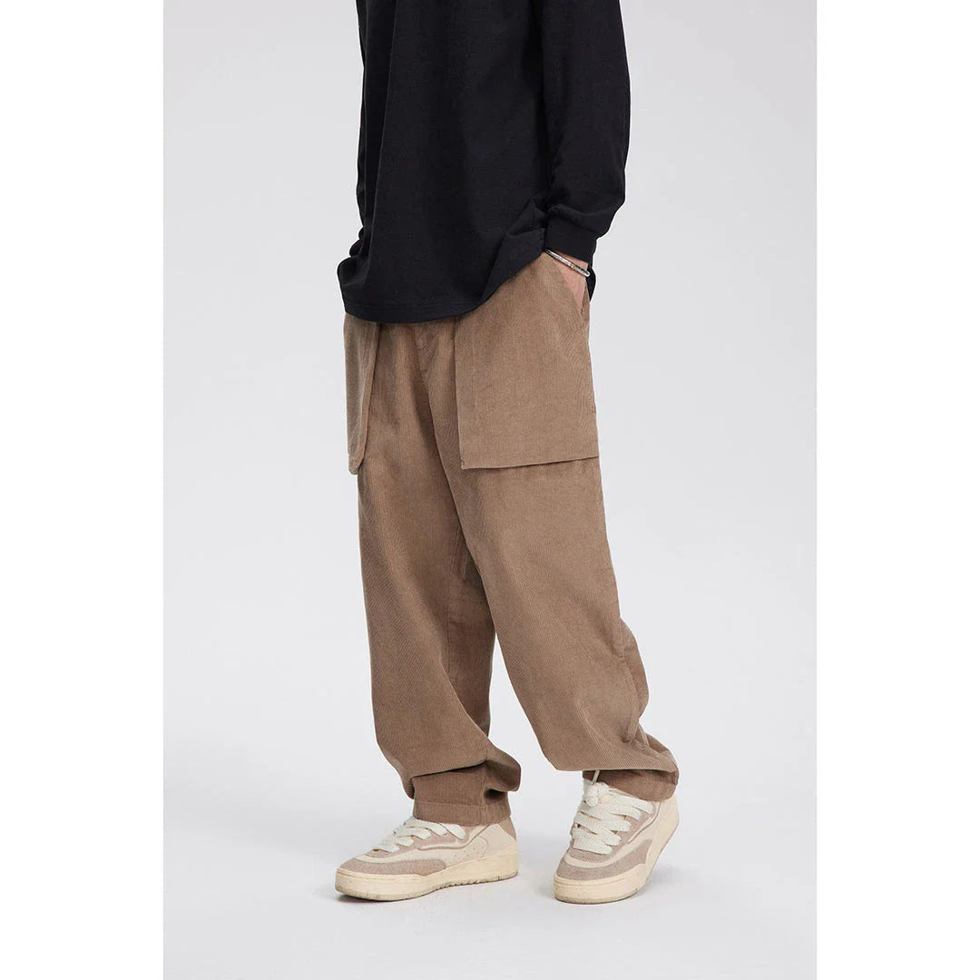 Stylish retro-inspired corduroy casual pants in a straight-leg fit, perfect for the laid-back Kiwi lifestyle.