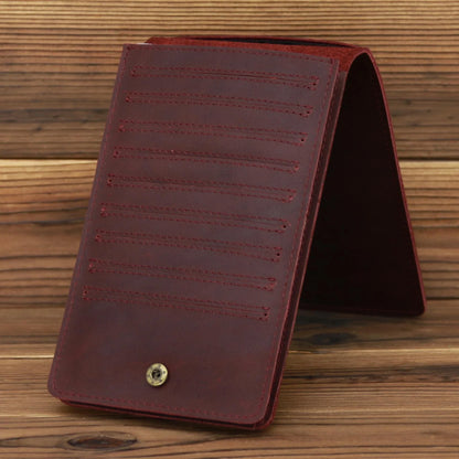 Premium New Zealand leather phone bag with 18 card slots, cash compartment, and dedicated phone pocket