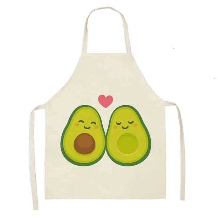 Avocado printed kitchen bib made from high-quality cotton, providing excellent protection and Kiwi-inspired style for Kiwi cooks and entertainers.