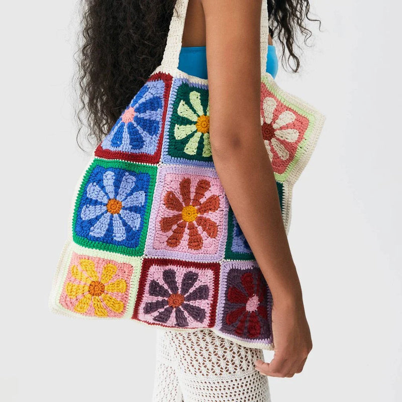 Shopfluxpro NZ Stylish Floral Crochet Shoulder Bag for Summer Adventure