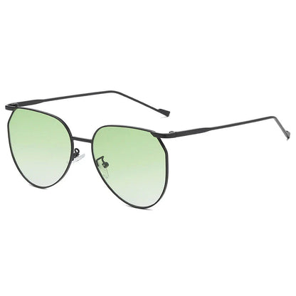 Premium Oval Sunglasses in Green with Gradient Lenses and Alloy Frames, Offering UV400 Protection and Timeless Style for the New Zealand Lifestyle